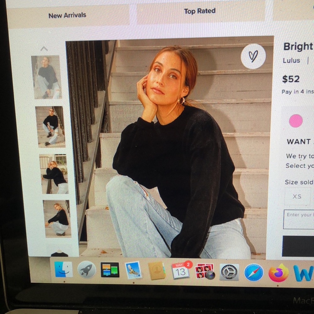 Bright Eyes Black Balloon Sleeve Sweater Top - Picture 2 of 3
